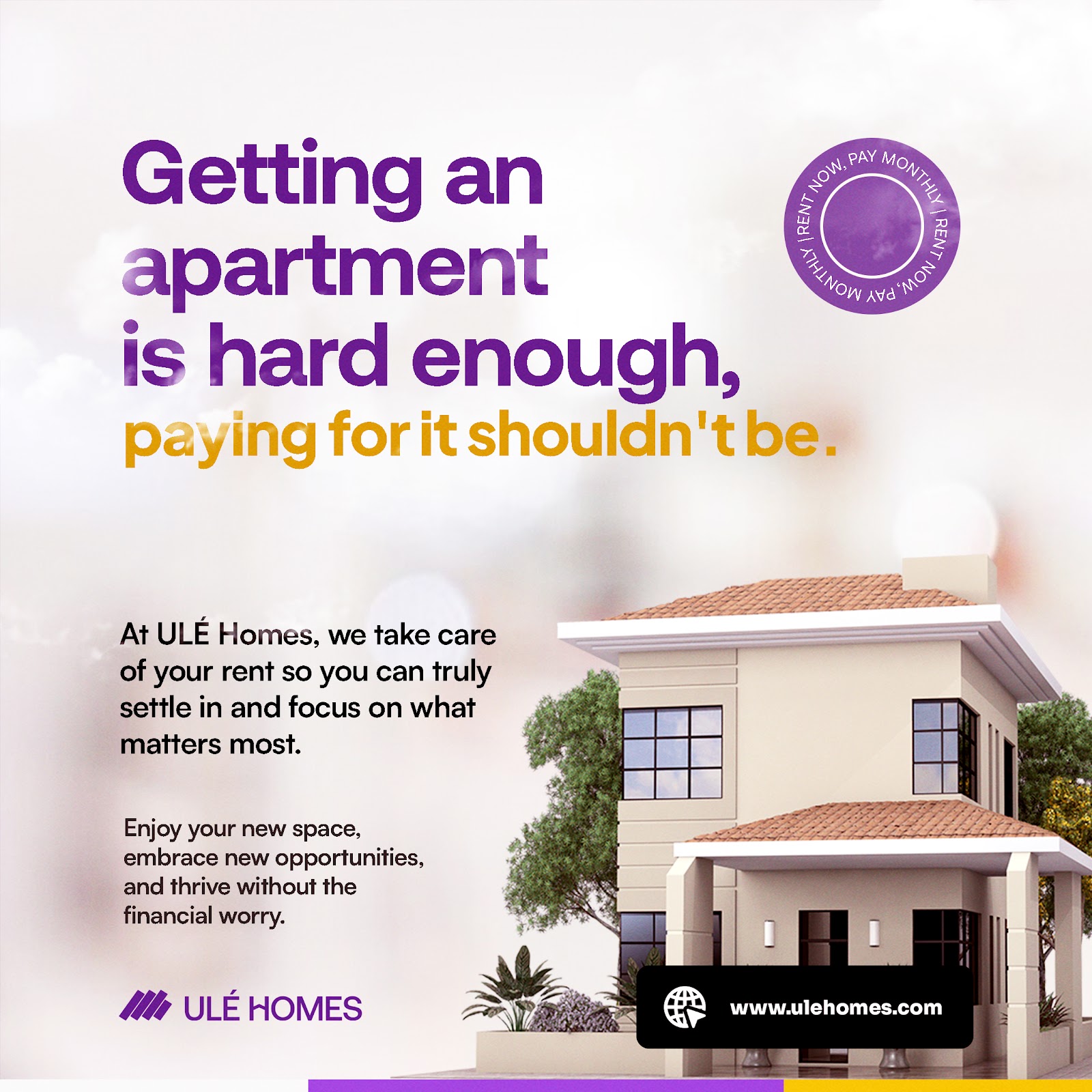 Pay your rent monthly with financing